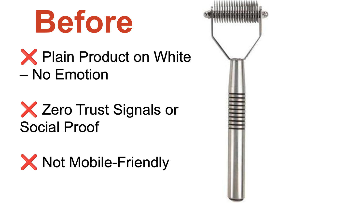 Before. Bad Image Listing. Bland Built for CTR in a high-competition space